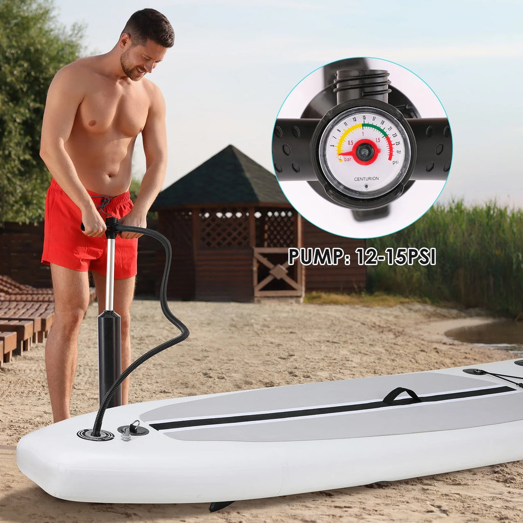 Arlopu 10' Inflatable Stand up Paddle Board SUP Surfboard with Aluminum Paddle for Adults, 6'' Thick