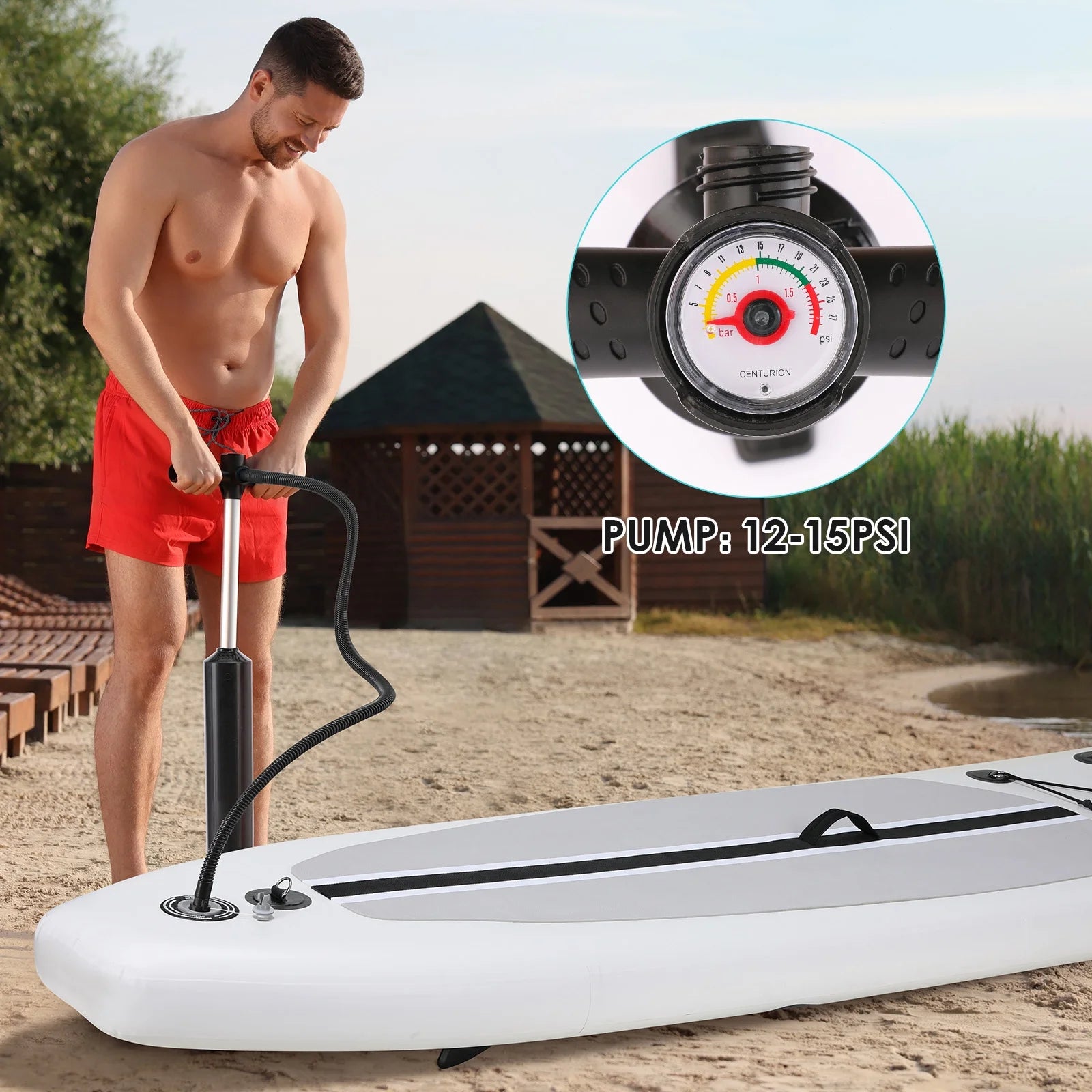 Arlopu 10' Inflatable Stand up Paddle Board SUP Surfboard with Aluminum Paddle for Adults, 6'' Thick