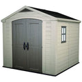 Keter Factor 8 x 11 Foot All Weather Resin Outdoor Storage Shed, Taupe