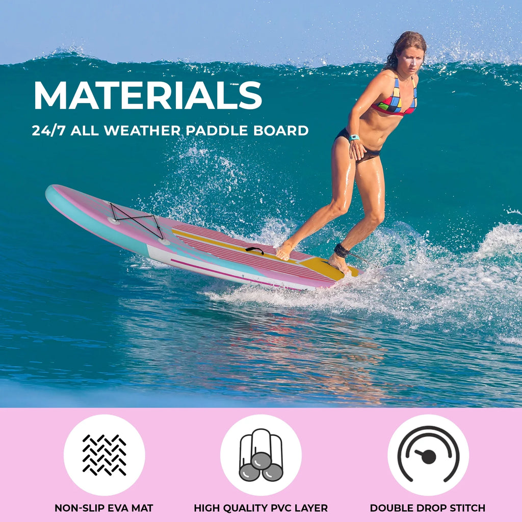 Arlopu 10' Inflatable Stand up Paddle Board SUP Surfboard with Aluminum Paddle for Adults, 6'' Thick