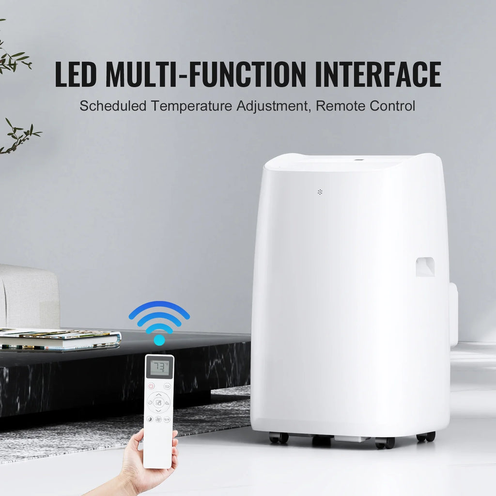 KFFKFF 14,000 BTU Mobile Air Conditioning Unit, Versatile 3-in-1 AC , Suits 550-700 Sq.Ft Spaces, Features Cooling, Dehumidifying, Fan Modes, Quiet Operation, and Comprehensive Accessories