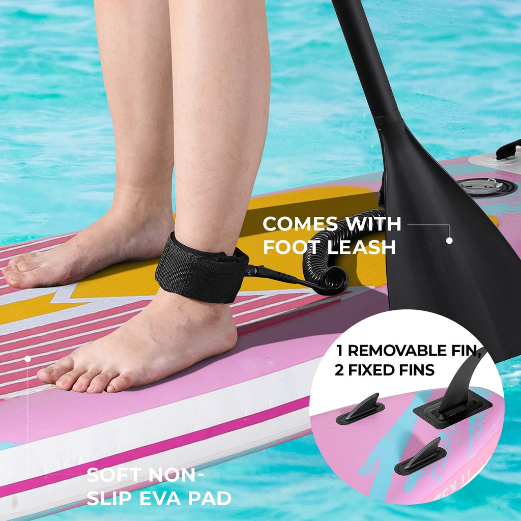 Arlopu 10' Inflatable Stand up Paddle Board SUP Surfboard with Aluminum Paddle for Adults, 6'' Thick