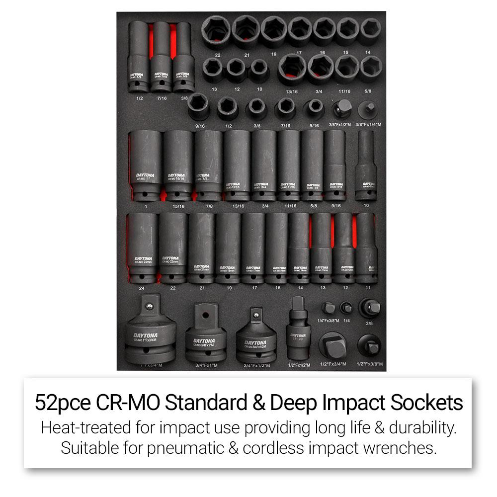 Daytona 655 Piece  Mechanical Tool Set with 43" 12 Drawer Red Roller Cabinet