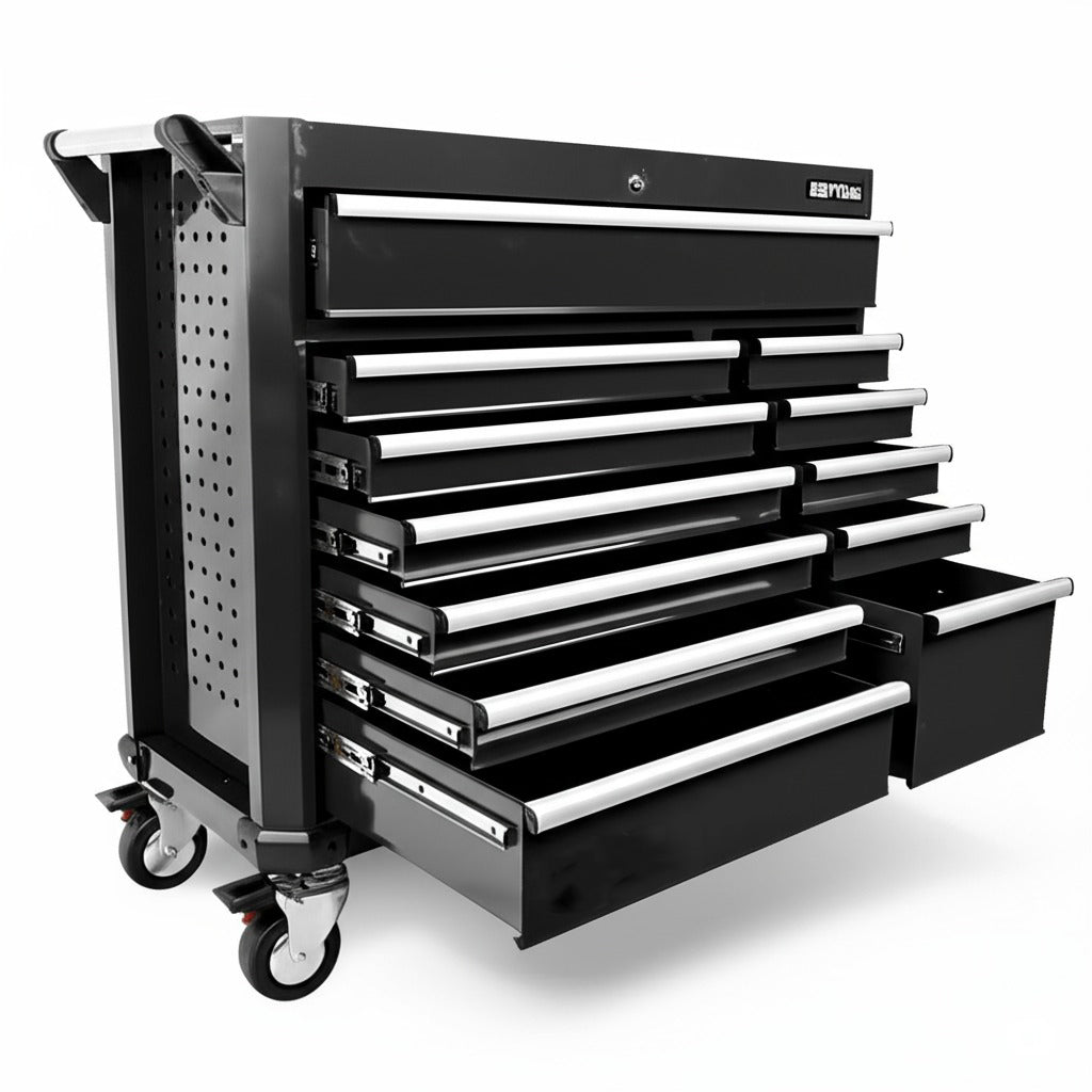 Daytona 655 Piece  Mechanical Tool Set with 43" 12 Drawer Red Roller Cabinet