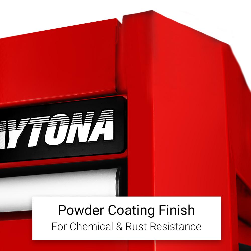Daytona 655 Piece  Mechanical Tool Set with 43" 12 Drawer Red Roller Cabinet