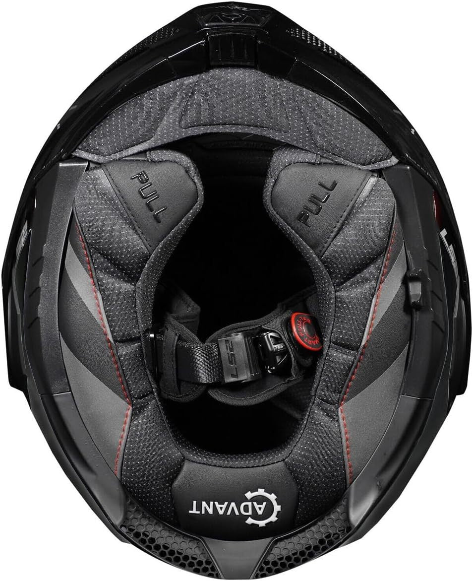 MODULAR MOTORCYCLE BLUETOOTH HELMET LS2 FF901 ADVANT X CARBON Flip Front Dual Visor Touring Motorbike Full Face Crash Helmet with Pre-Fitted LS2 4X Intercom