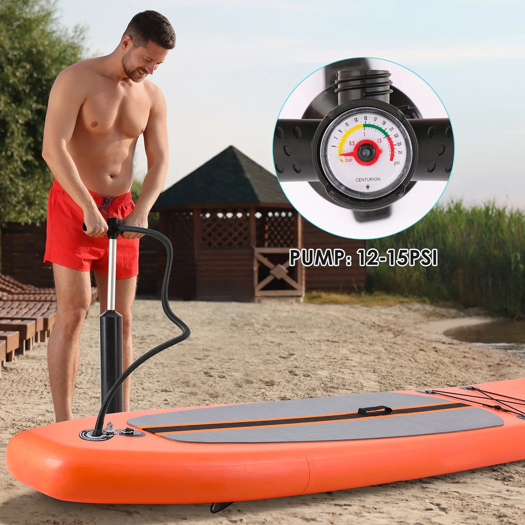 Arlopu 10' Inflatable Stand up Paddle Board SUP Surfboard with Aluminum Paddle for Adults, 6'' Thick