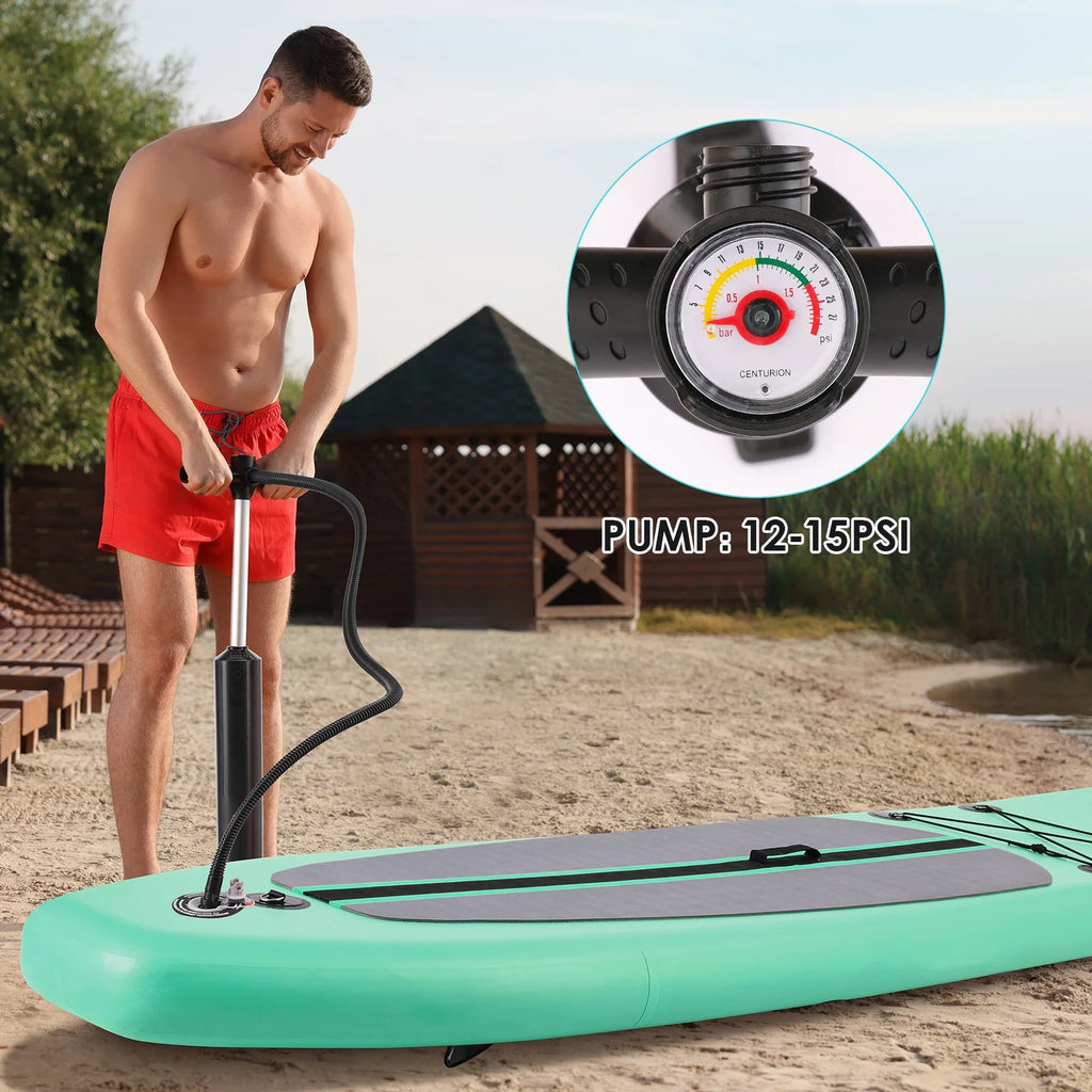 Arlopu 10' Inflatable Stand up Paddle Board SUP Surfboard with Aluminum Paddle for Adults, 6'' Thick
