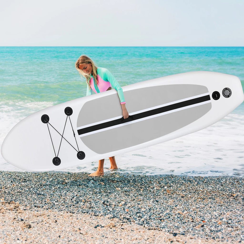 Arlopu 10' Inflatable Stand up Paddle Board SUP Surfboard with Aluminum Paddle for Adults, 6'' Thick