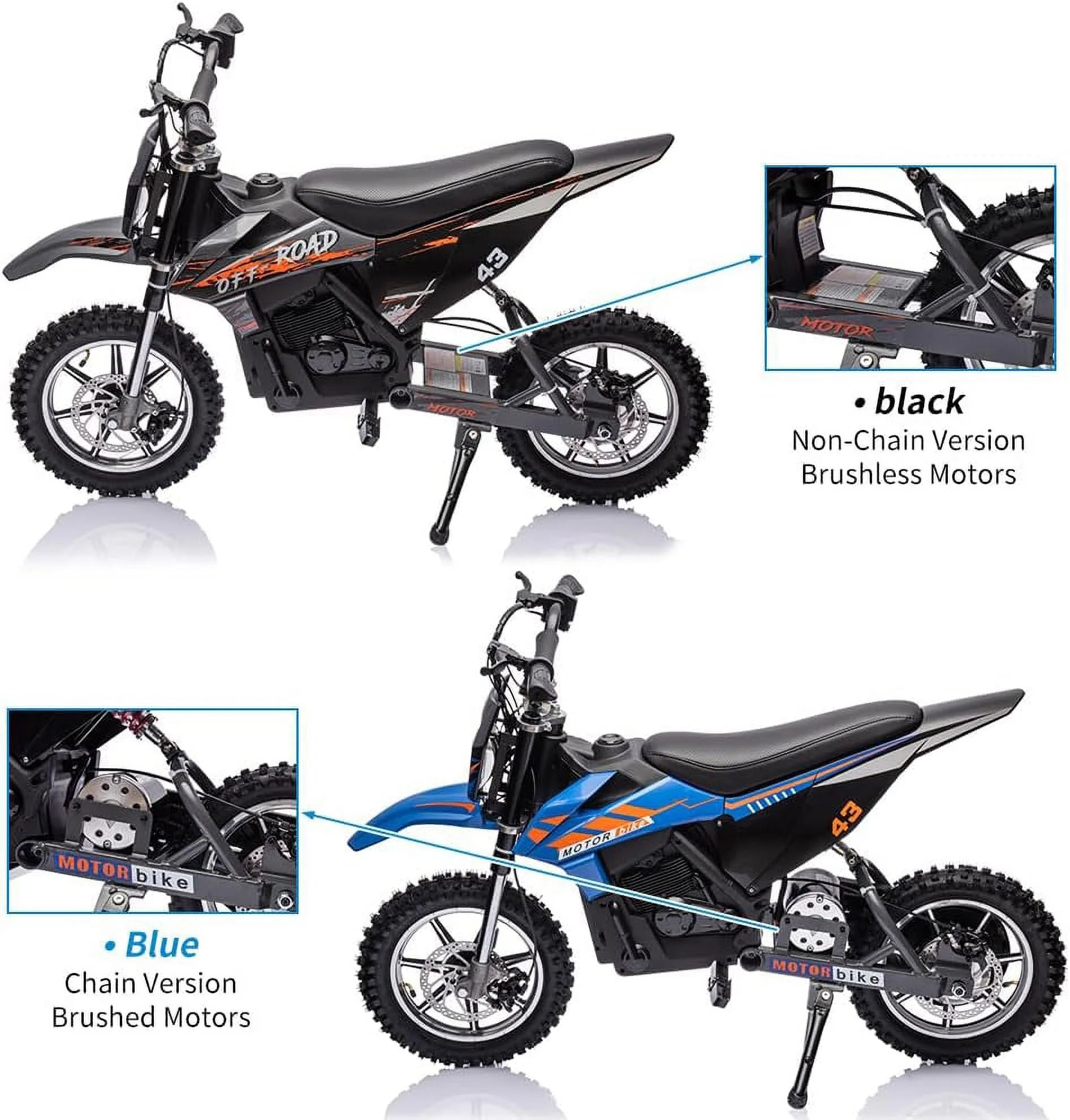 Nasitip Electric 350W Dirt Bike for Kids 8-16 year - Black