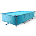 15FT Rectangular Frame Swimming Pool Metal Outdoor Backyard Above Ground Pool Family Adults Splash