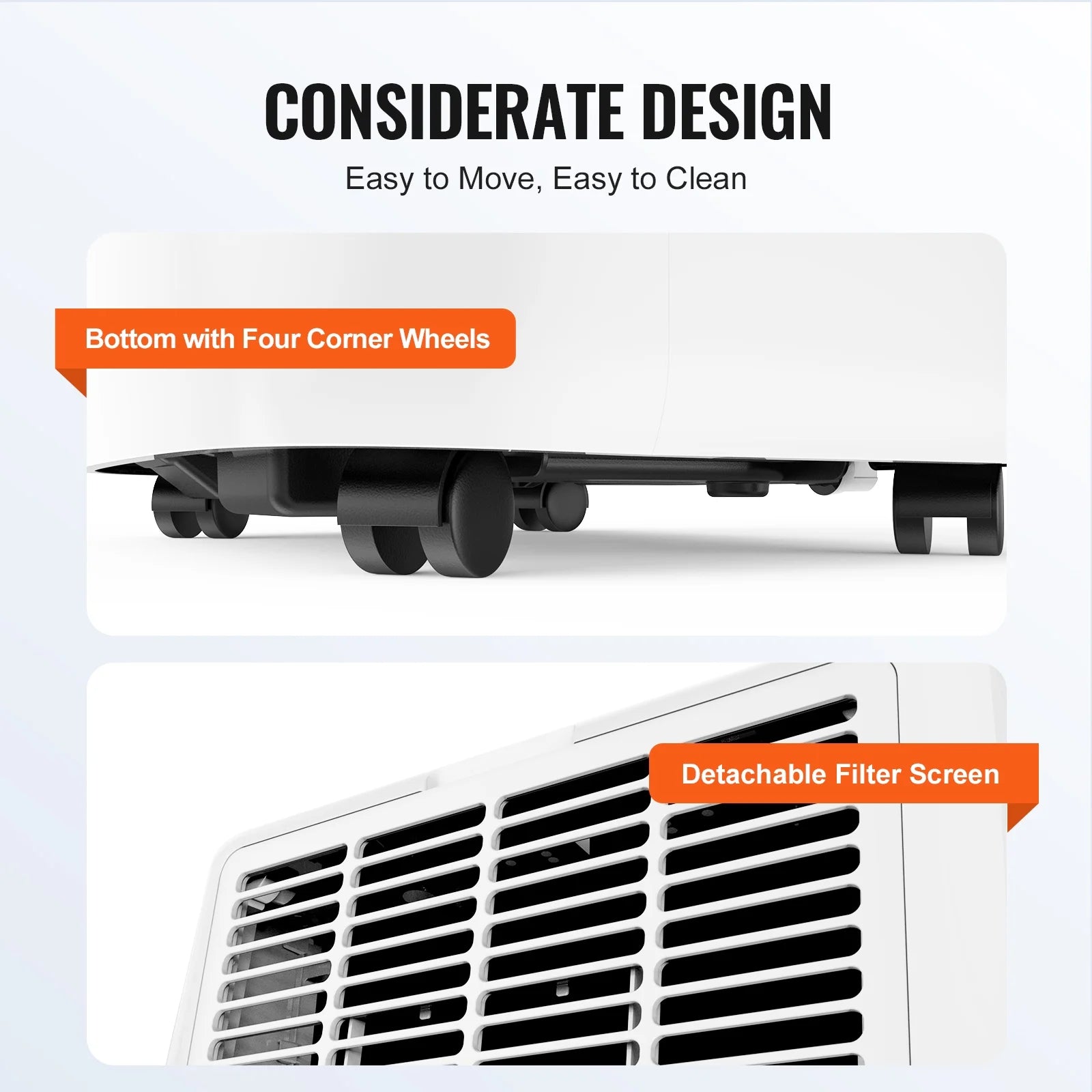 KFFKFF 14,000 BTU Mobile Air Conditioning Unit, Versatile 3-in-1 AC , Suits 550-700 Sq.Ft Spaces, Features Cooling, Dehumidifying, Fan Modes, Quiet Operation, and Comprehensive Accessories